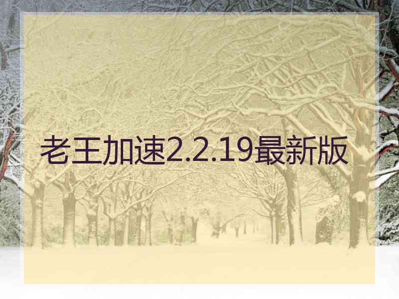 老王加速2.2.19最新版